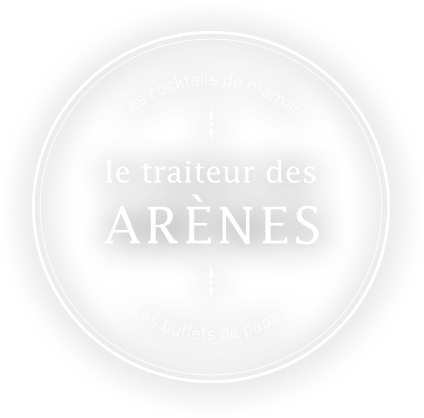 Logo traiteur des arènes, coktail, buffets, reception