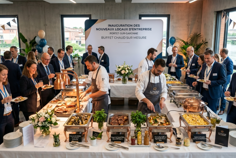 Buffet chaud sur mesure pour inauguration locaux d'entreprise Portet-sur-Garonne 